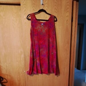 Blue Sky Red and Blue Floral Dress